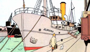 La Estrella Misteriosa. Barco "Aurora". (Fuente: Editorial Juventud-Barcelona)